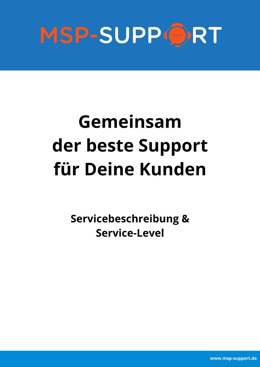PDF-Cover: Servicebeschreibung & Service-Level Quick-Support